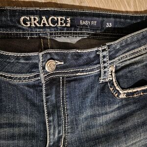 Grace Women's Boot Cut Jeans - Dark Blue 33x32